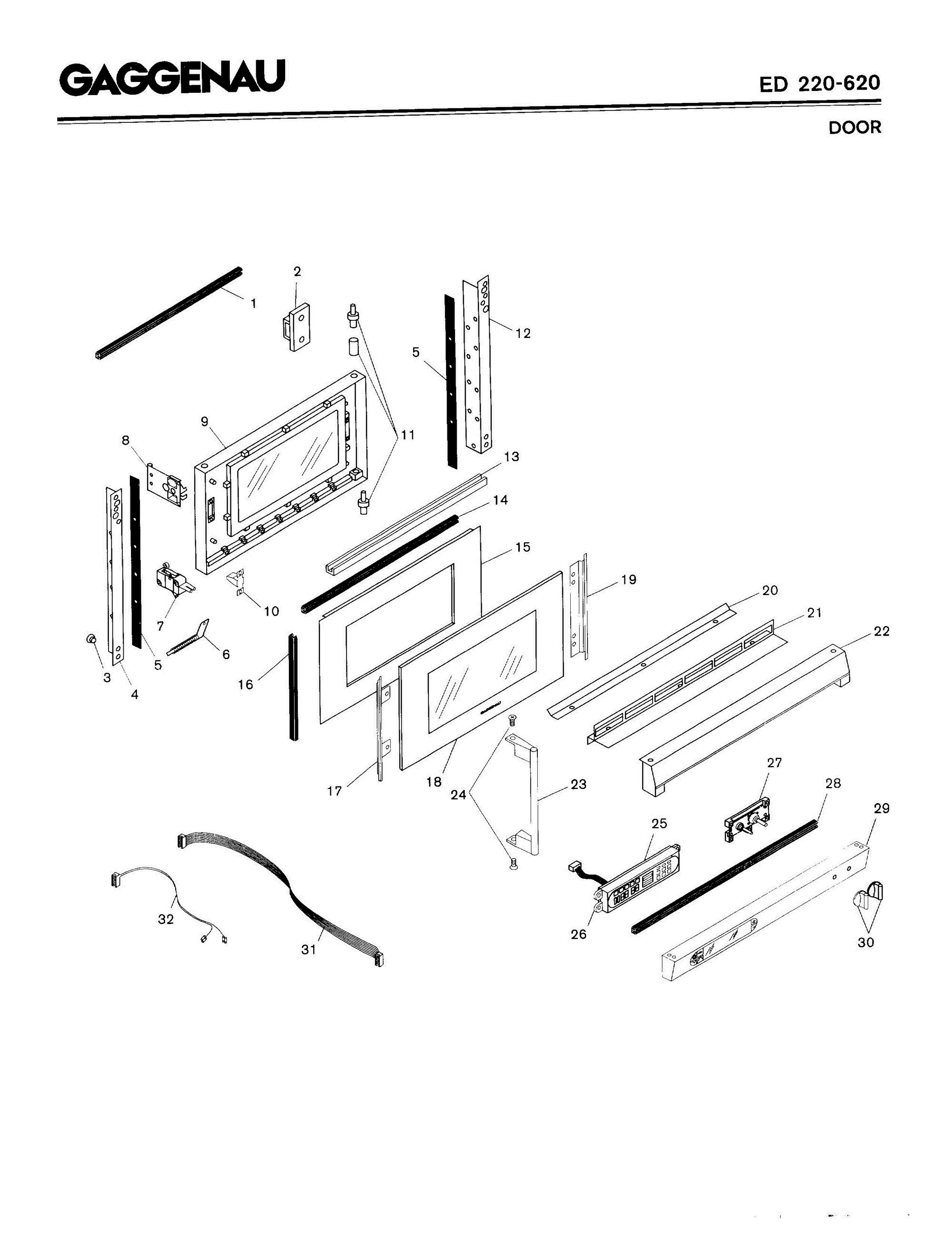 04 - DOOR Diagram and Parts List for ED220-620  Bosch Range
