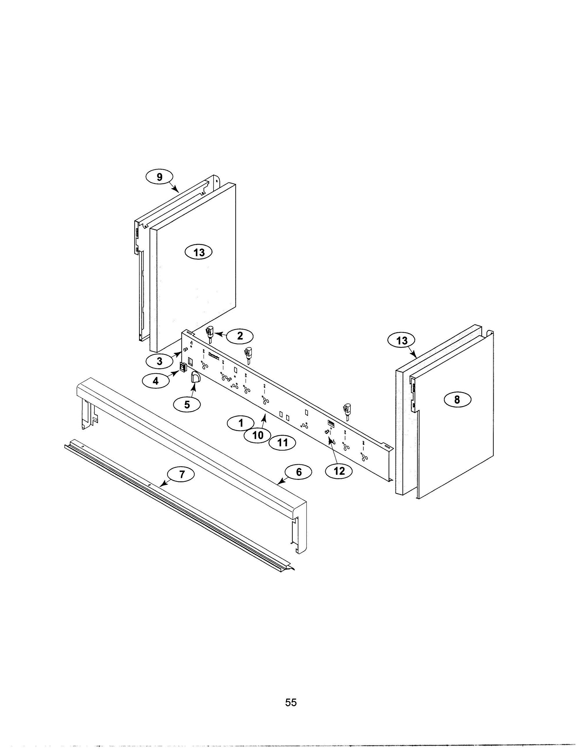 54 - CONTROL PANEL Diagram and Parts List for PRG484GDUS  Bosch Range