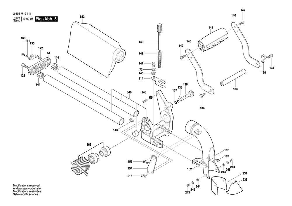 Diagram 5 Diagram and Parts List for CM8S 3 601 M19 111 Bosch Miter Saw