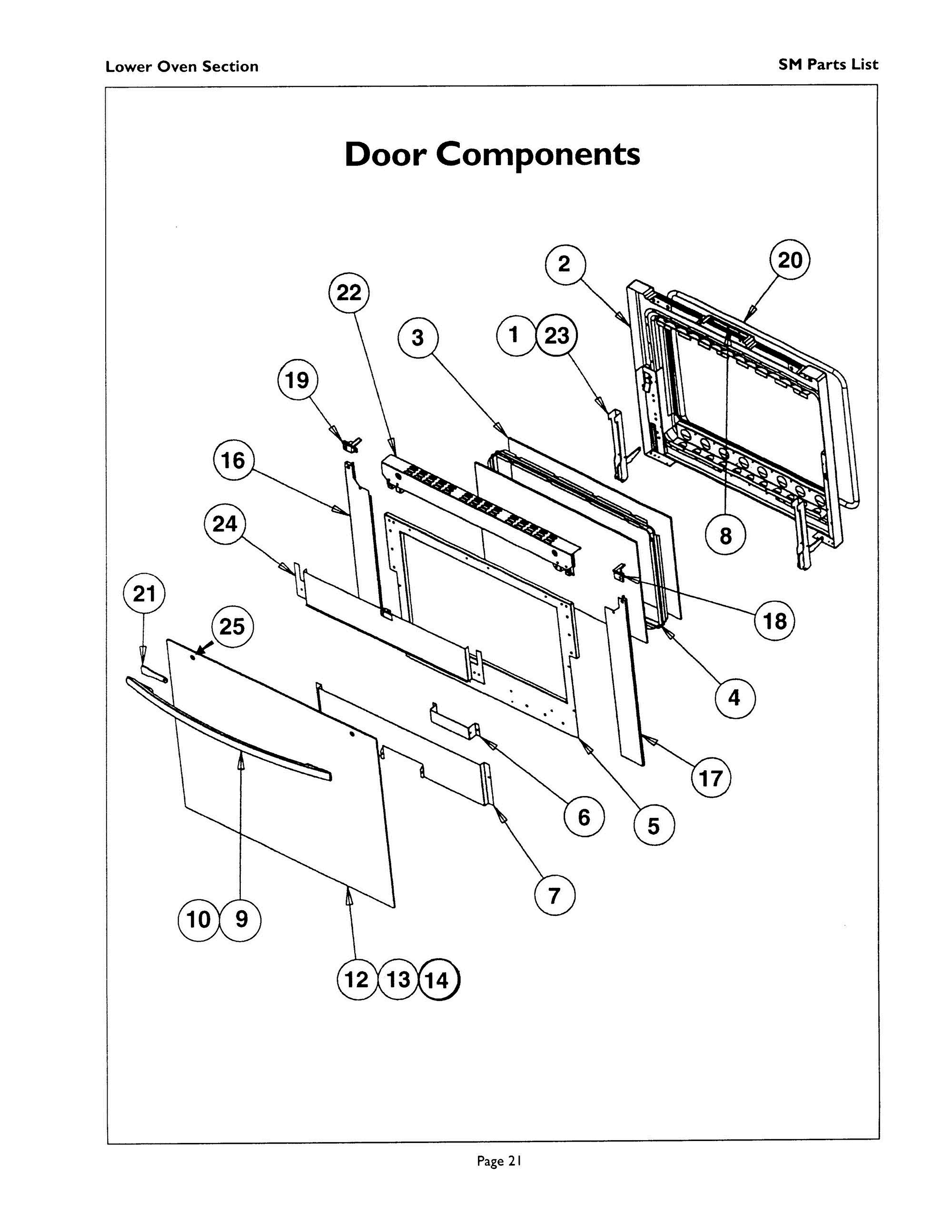 20 - DOOR Diagram and Parts List for SM272B  Bosch Range