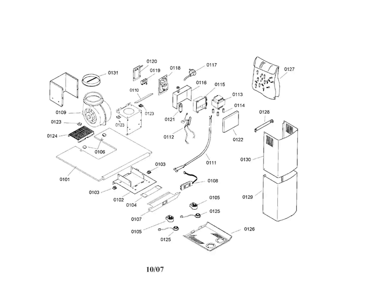 Vent Hood Diagram and Parts List for DKE9605PUC 01 Bosch Range Hood