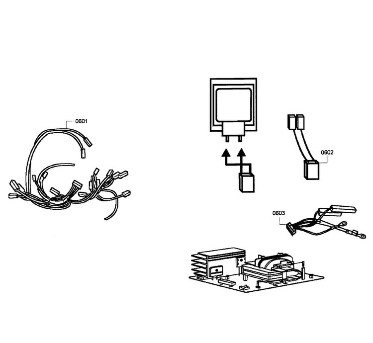 Microwave Wires Diagram and Parts List for HBL5750UC 03 Bosch Microwave