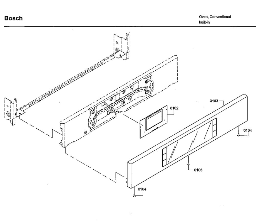 Control Panel Diagram and Parts List for HBLP651RUC 02 Bosch Wall Oven