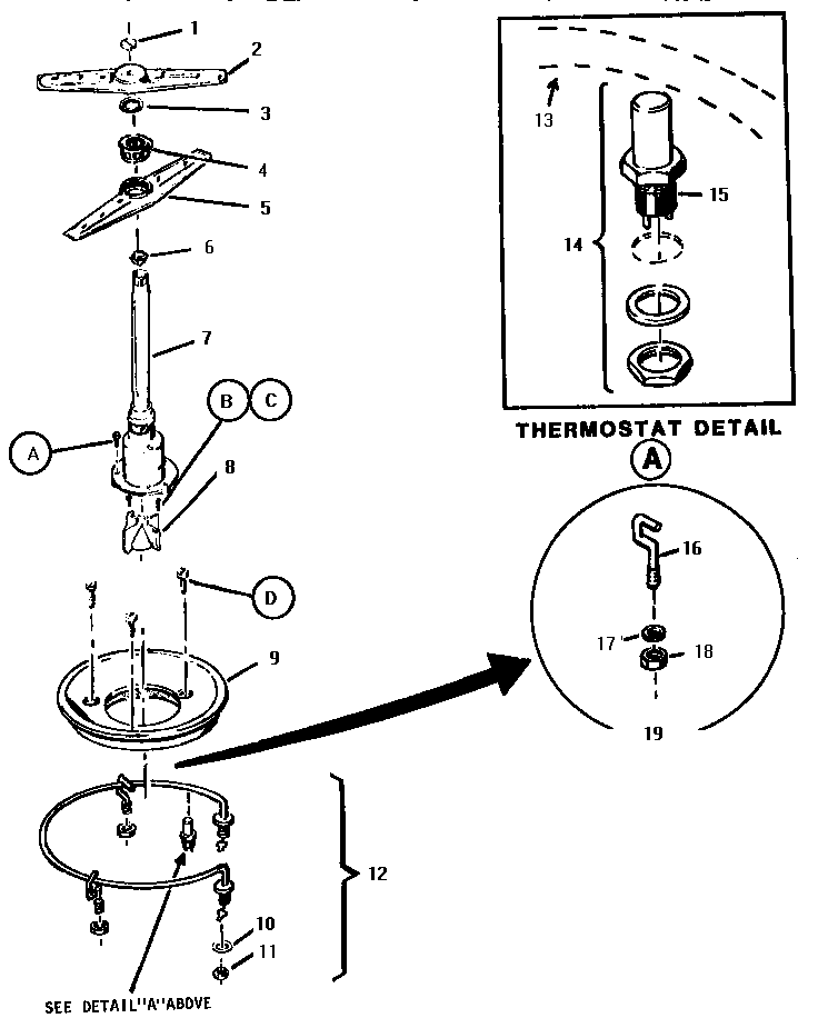 Pump, Top Diagram and Parts List for WCTD5500  Thermador Dishwasher