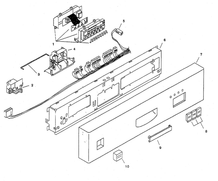 Fascia Panel Diagram and Parts List for SHU3322UC 11 Bosch Dishwasher