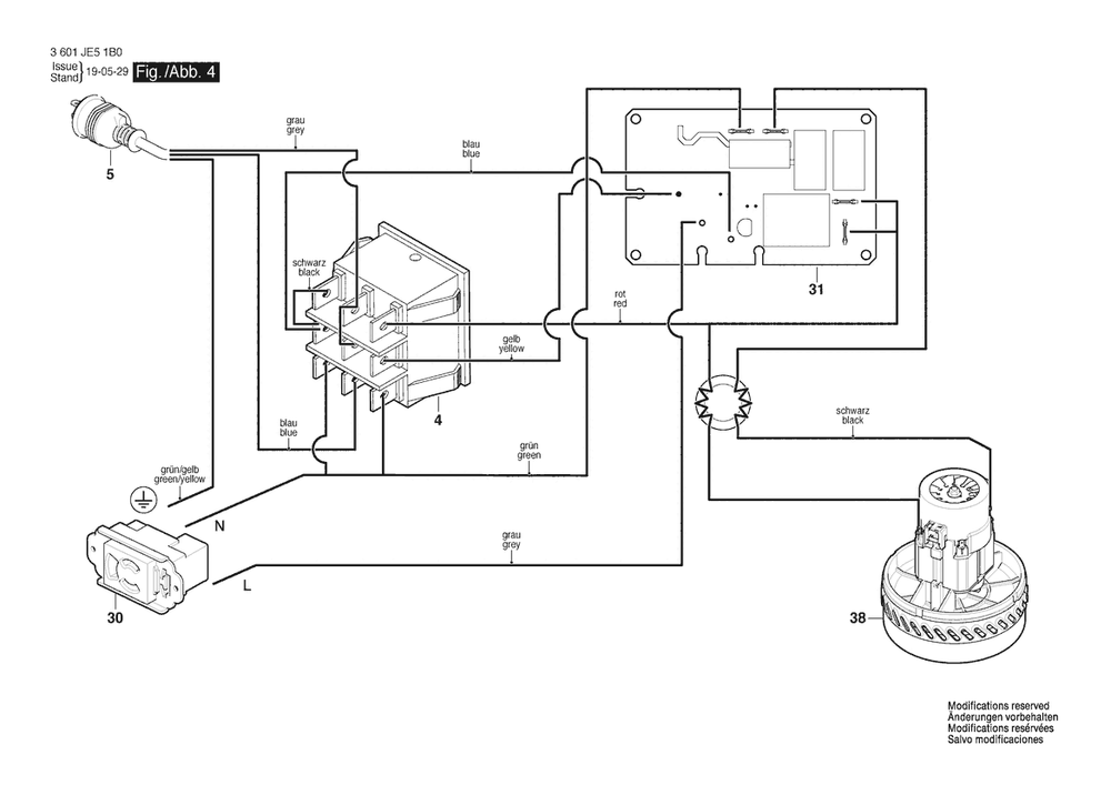 Section 4 Diagram and Parts List for GAS10PS 3601JE5140 Bosch Utility Vacuum