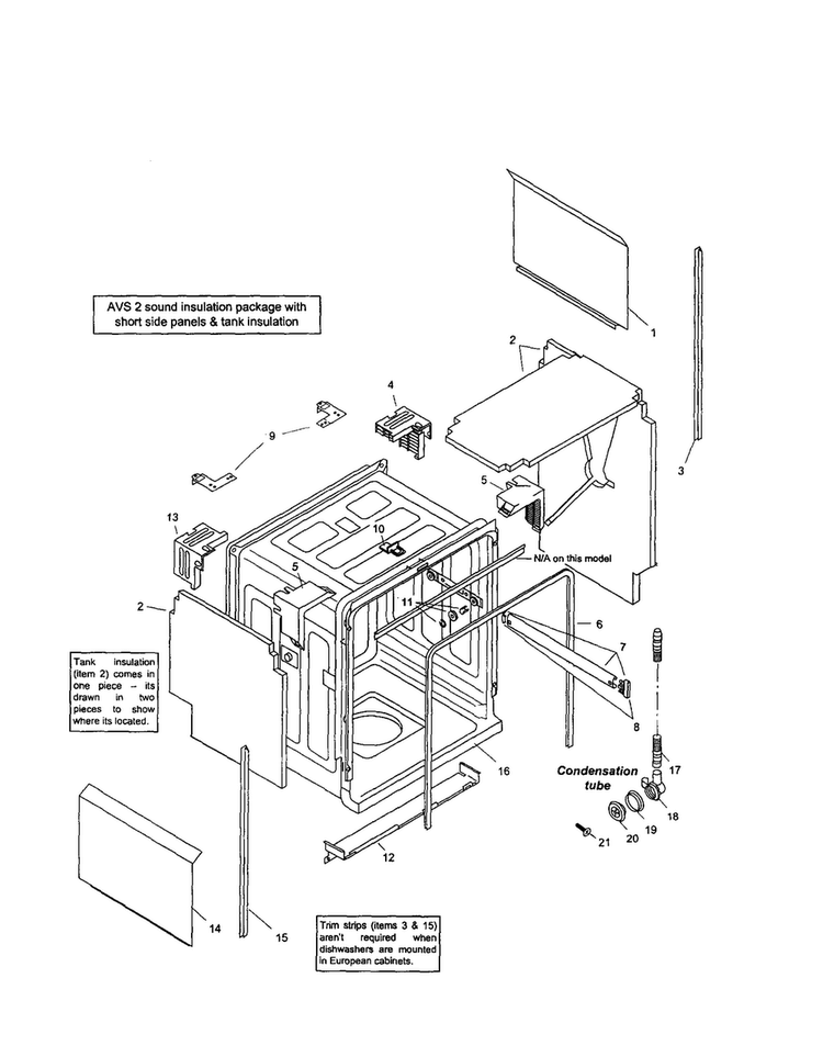 Tank Assembly Diagram and Parts List for SHX46B07UC 14 Bosch Dishwasher