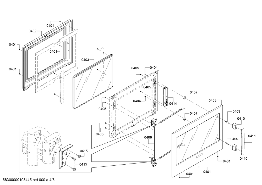 Diagram 4 Diagram and Parts List for HBLP451LUC-02  Bosch Wall Oven