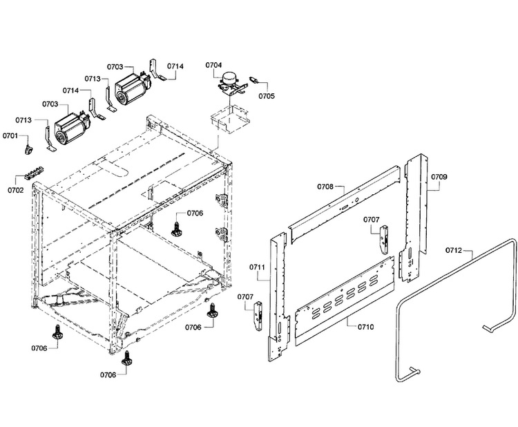Cabinet Assy Diagram and Parts List for PRD366GHC 09 Thermador Range