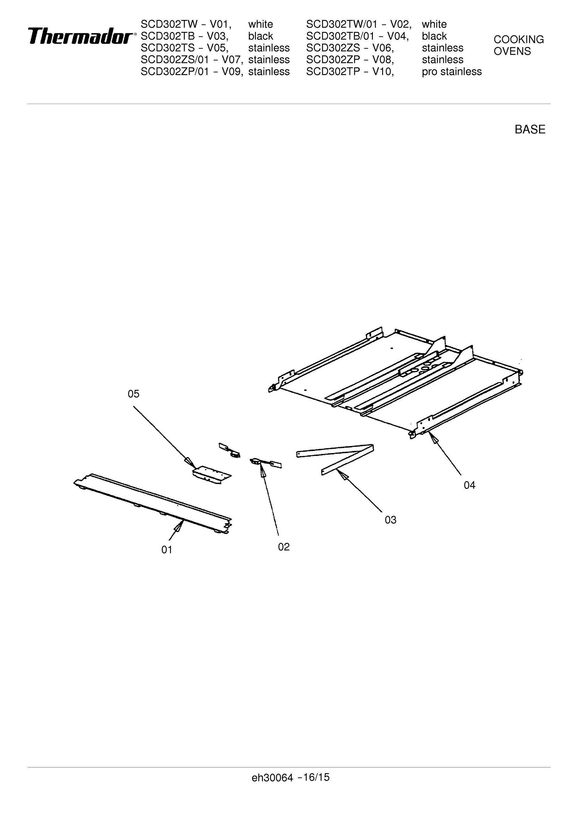 16 - BASE Diagram and Parts List for SCD302ZS  Bosch Range