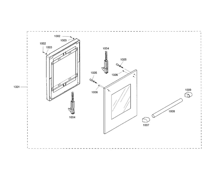 Door Diagram and Parts List for PRD486EDHC 01 Thermador Range