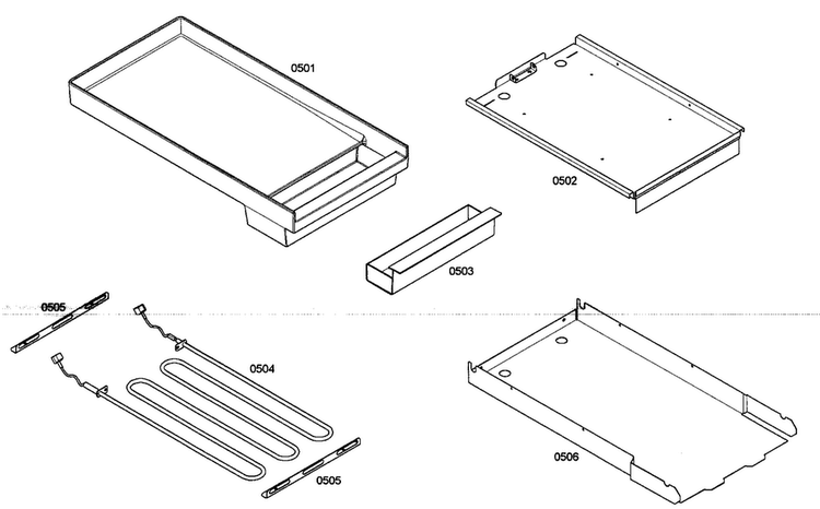 Griddle Diagram and Parts List for PRG486EDG04  Thermador Range