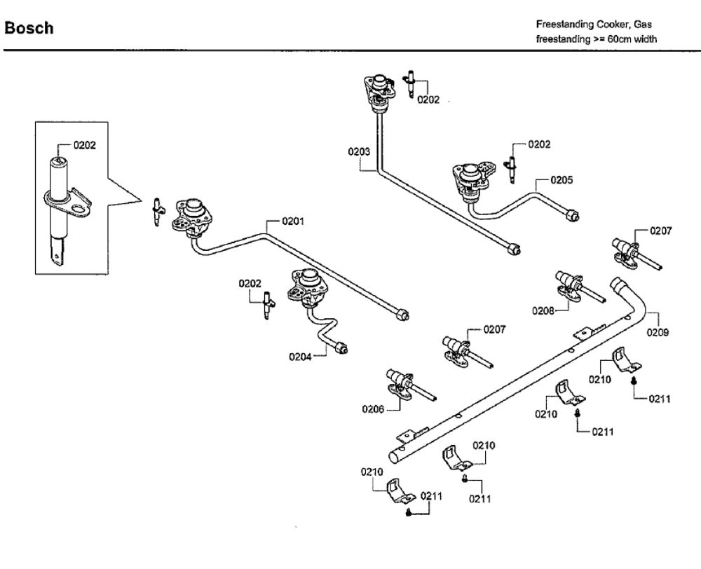 Switches Diagram and Parts List for HGS7132UC 06 Bosch Range