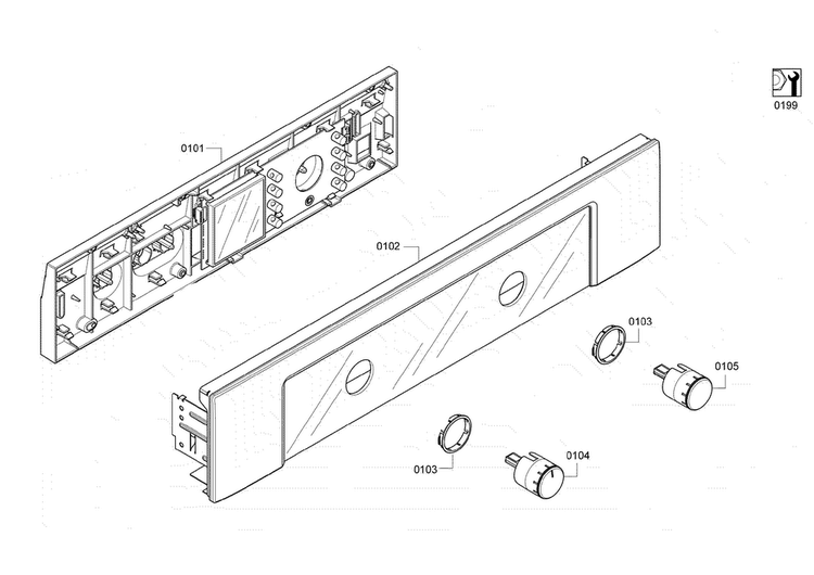 Control Panel Assy Diagram and Parts List for HBN5450UC 08 Bosch Wall Oven