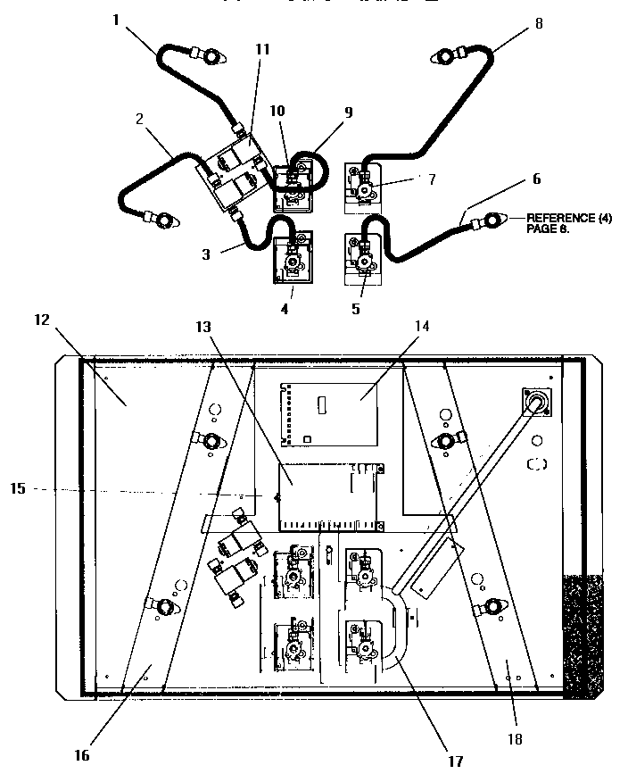 Burner Box Diagram and Parts List for SGS36GW  Thermador Cooktop