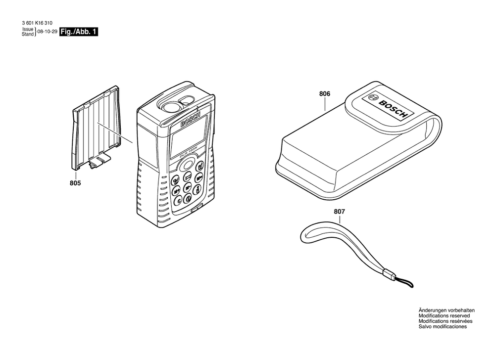Diagram Diagram and Parts List for DLR130K 3 601 K16 310 Bosch Laser Level