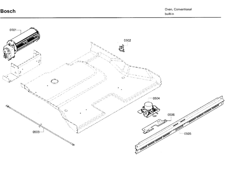 Latch Diagram and Parts List for HBL8650UC 11 Bosch Wall Oven