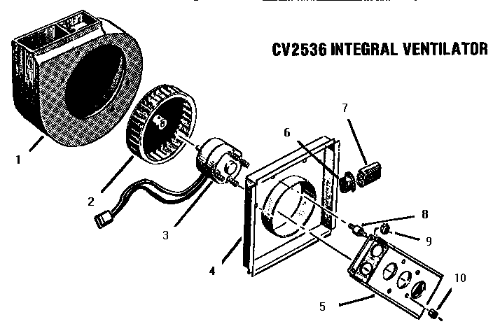 Integral Ventilator Diagram and Parts List for CCV36  Thermador Cooktop