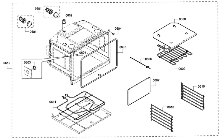 Cavity 2 Diagram and Parts List for HBN5620UC 03 Bosch Wall Oven