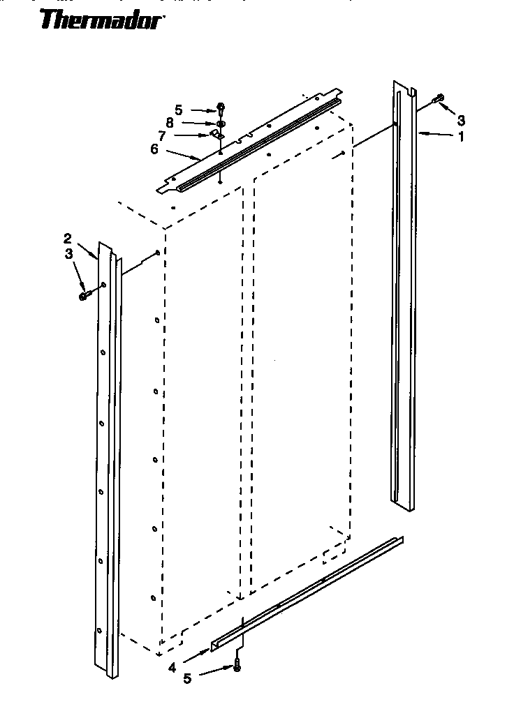 Breaker Trim Diagram and Parts List for TSS36DAW-06  Thermador Refrigerator