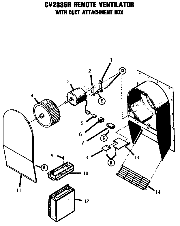 Cv2336r Remote Ventilator Diagram and Parts List for ESC30CVB  Thermador Range