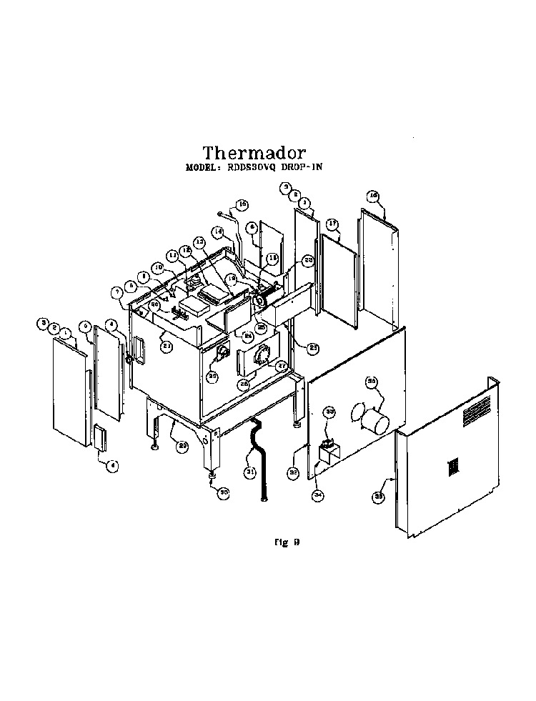 Drop-in Range Diagram and Parts List for RDF30RS(PRIOR-9707)  Thermador Range