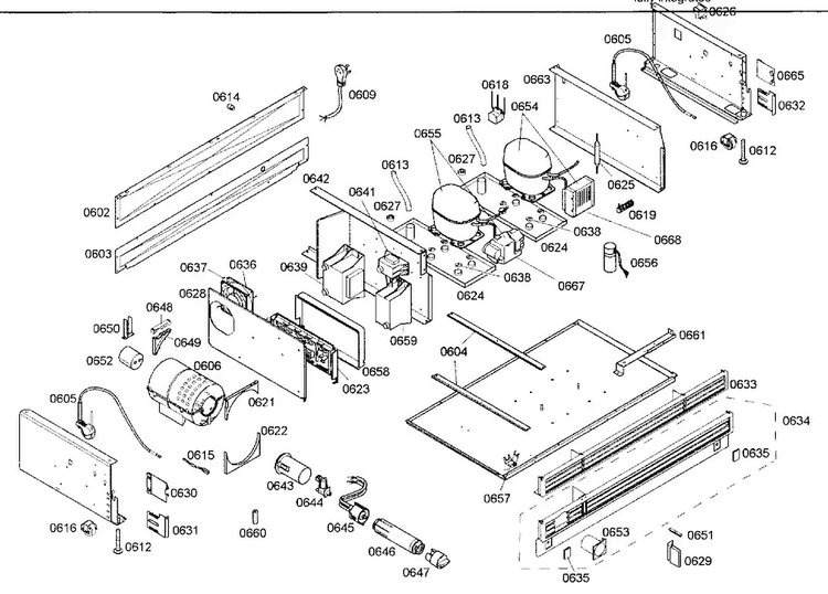 Compressor Diagram and Parts List for B36IB70NSP 12 Bosch Refrigerator