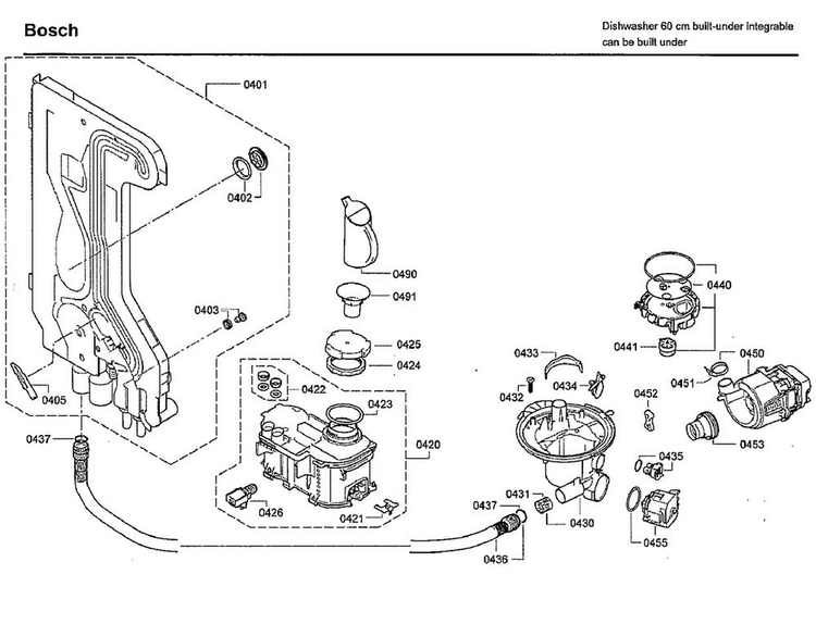 Pump Diagram and Parts List for SHX9PT75UC 80 Bosch Dishwasher