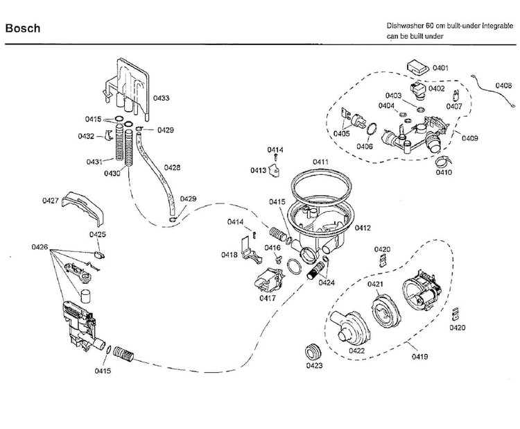 Pump Diagram and Parts List for SHX33A02UC 22 Bosch Dishwasher