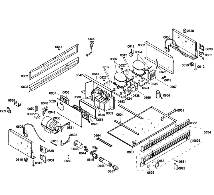Compressors Diagram and Parts List for T36IT71NNP 12 Thermador Refrigerator