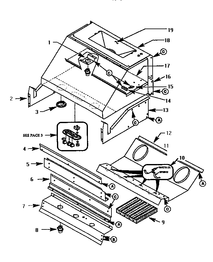Model Ph54hqs Diagram and Parts List for PH54HQS  Thermador Range Hood