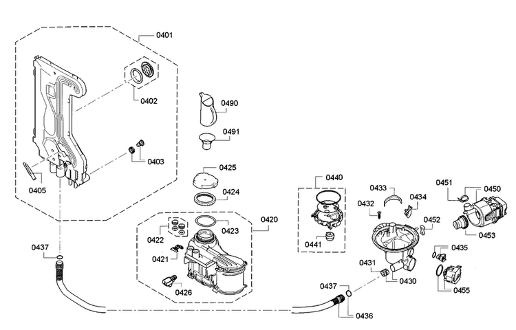 Pump Diagram and Parts List for SPE5ES55UC 28 Bosch Dishwasher
