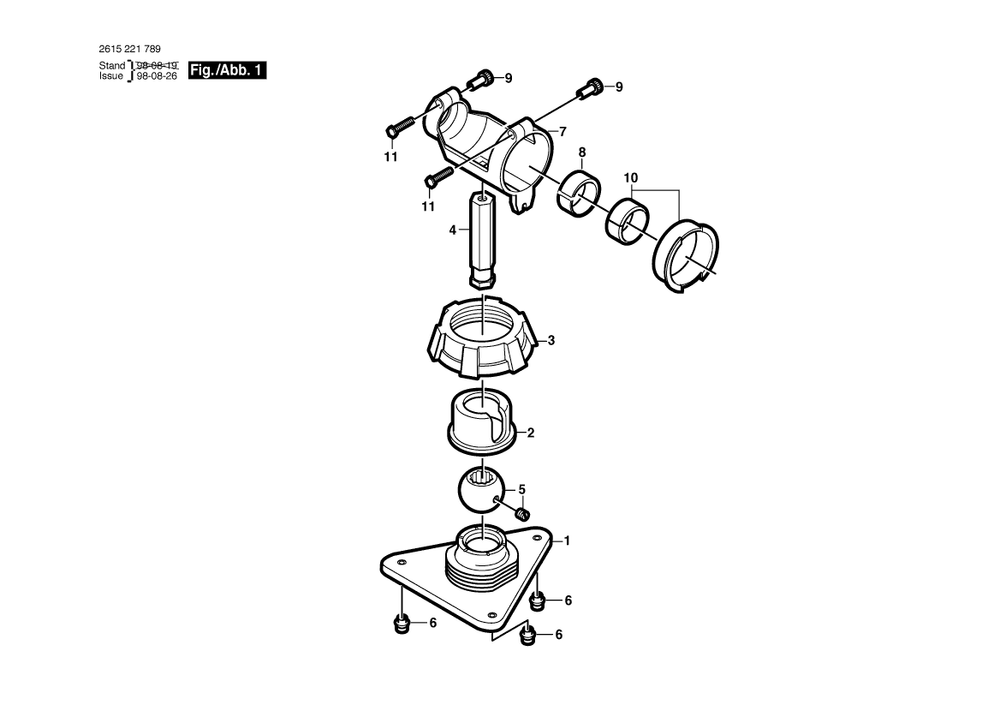 Diagram Diagram and Parts List for 2217 2 615 221 789 Bosch Tool Stand & Cart
