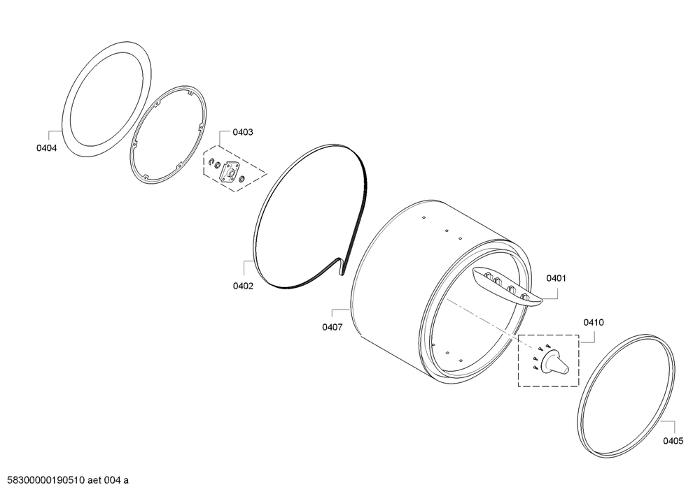 Diagram 3 Diagram and Parts List for WTG86401UC-08  Bosch Dryer
