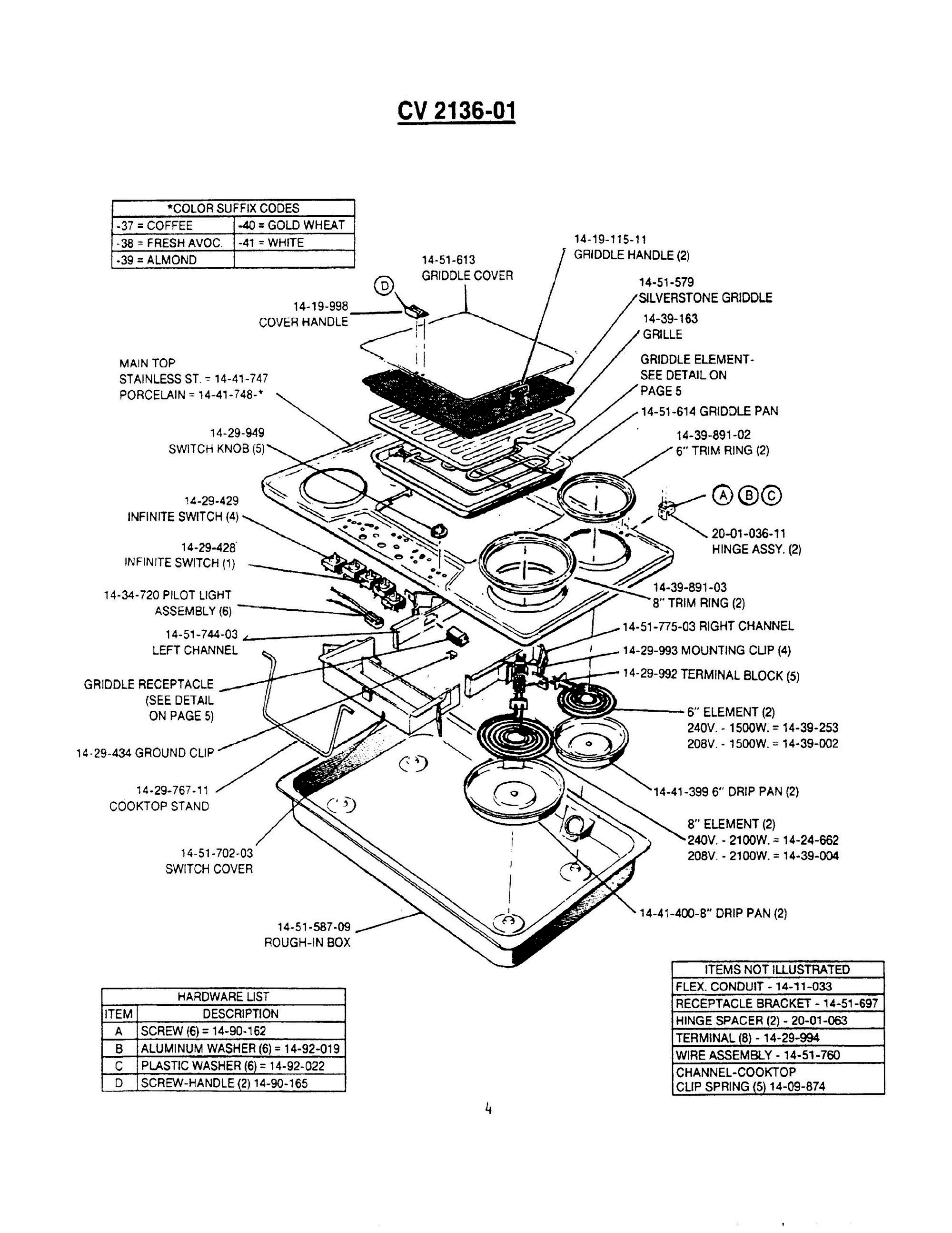 06 - CV2136-01 Diagram and Parts List for CV2136-01  Bosch Range