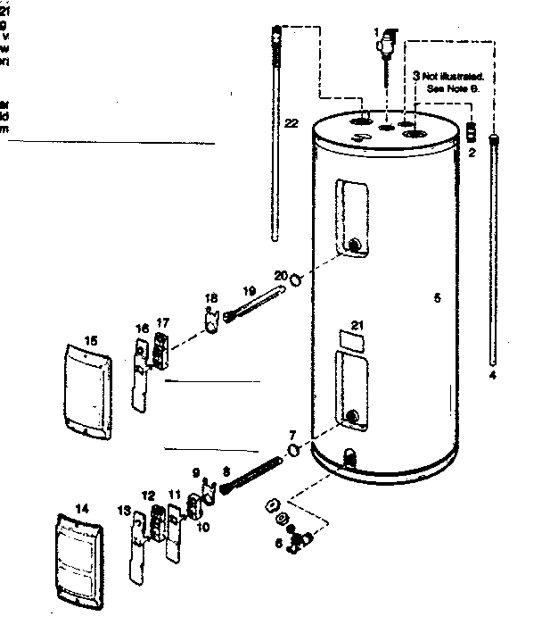 Replacement Parts Diagram and Parts List for 153312513  Kenmore Water Heater