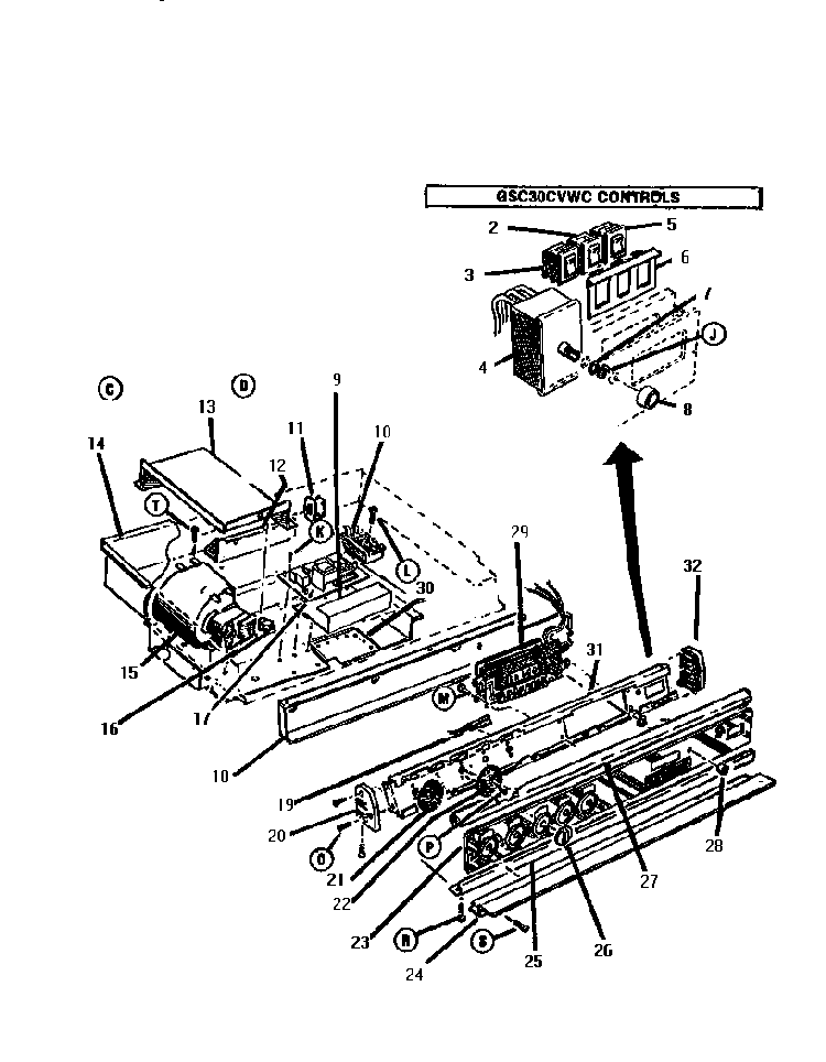 Burner Box And Control Panel Diagram and Parts List for GSC30CVWC-01  Thermador Range