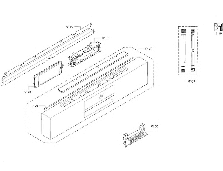 Control Panel Diagram and Parts List for SHE9PT55UC B4 Bosch Dishwasher