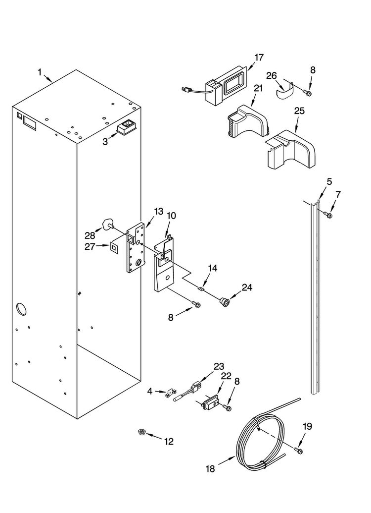 Refrigerator Liner Parts Diagram and Parts List for KBUDT4270A 02 Thermador Refrigerator