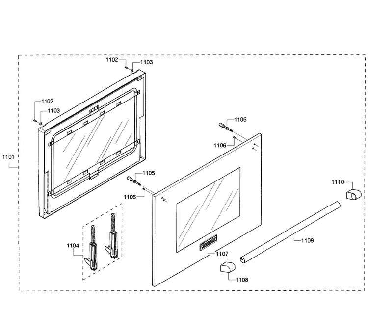 Large Door Diagram and Parts List for PRD484EEHU 01 Thermador Range