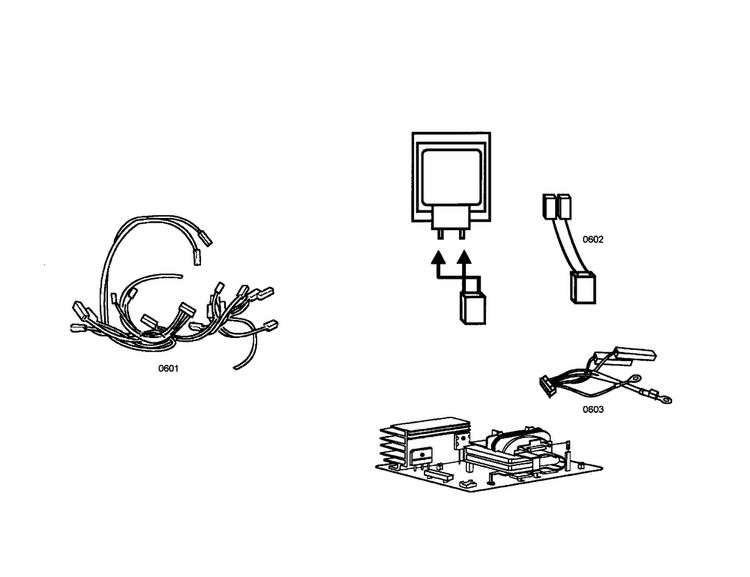 Wire Harness Diagram and Parts List for HBL5760UC 01 Bosch Microwave