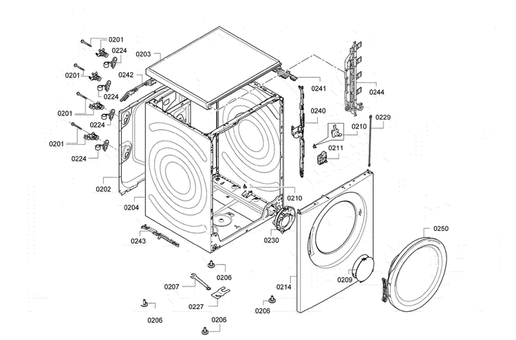 Base Assy Diagram and Parts List for WAP24201UC 05 Bosch Washer