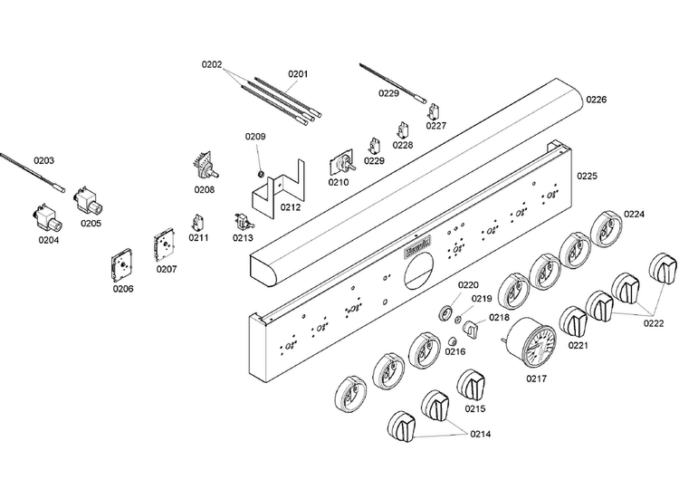 Control Panel Diagram and Parts List for PD366BS 08 Thermador Range