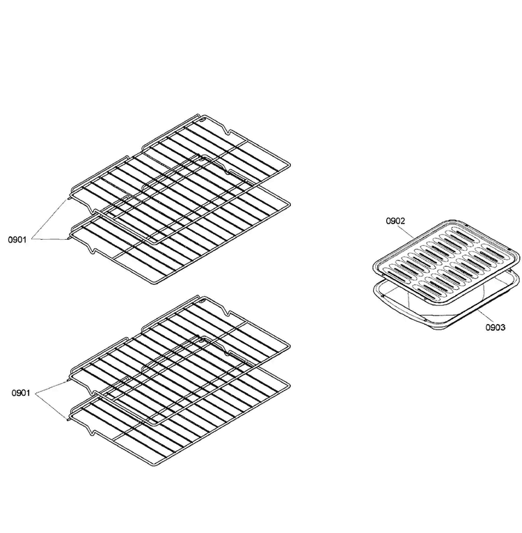 Shelfs Diagram and Parts List for HBL3560UC 01 Bosch Wall Oven