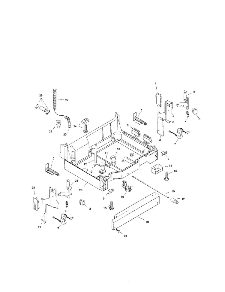 Base Diagram and Parts List for SHU5315UC 06 Bosch Dishwasher