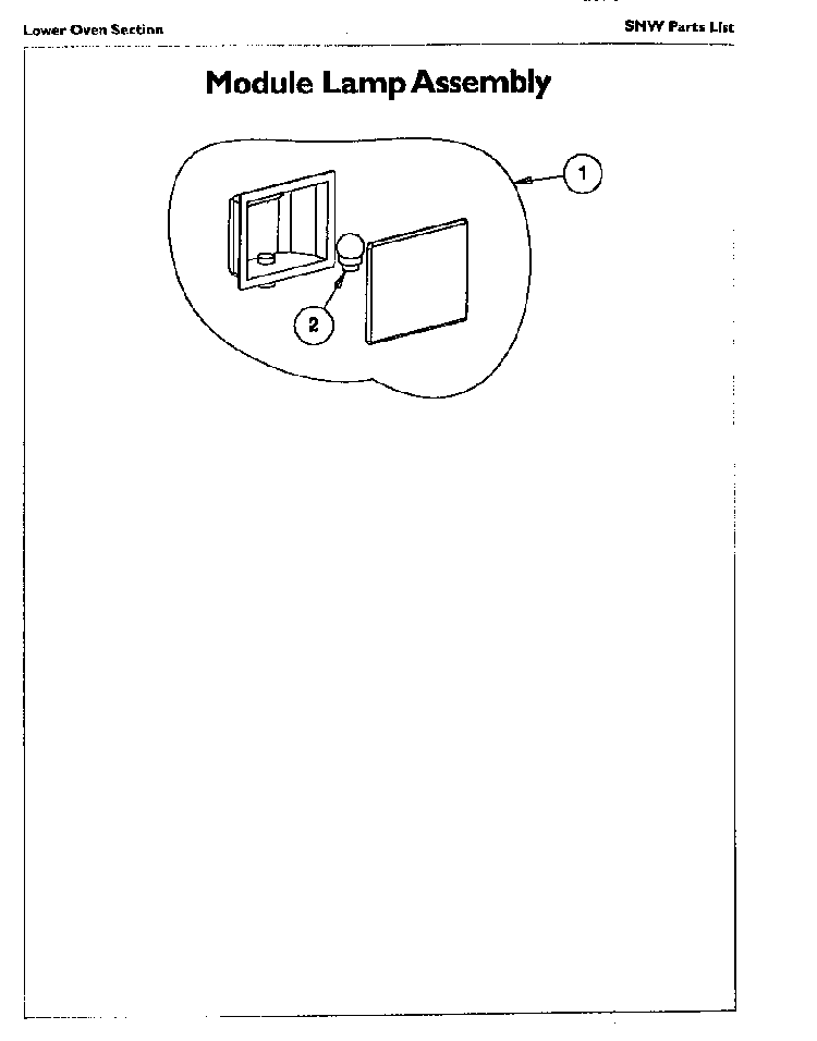 Module Lamp Assembly Diagram and Parts List for SMW272S  Thermador Range