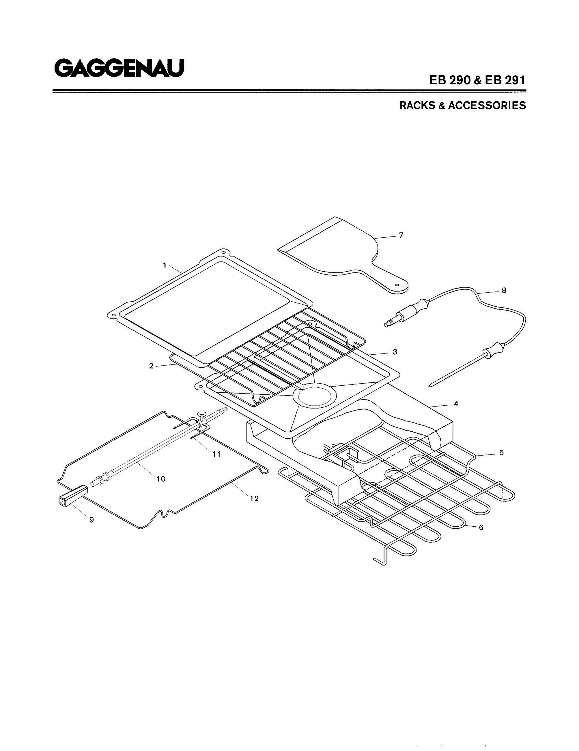05 - RACKS & ACCESSORIES Diagram and Parts List for EB291-630  Bosch Range