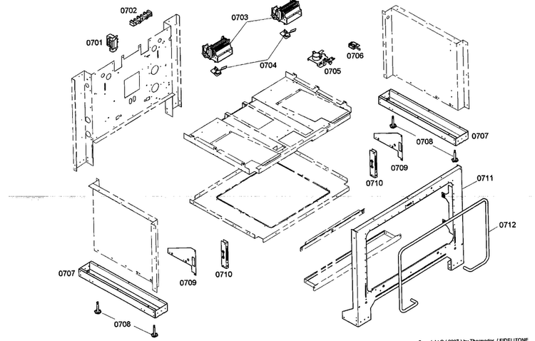 Mounting Assy Diagram and Parts List for PRD366EG02  Thermador Range