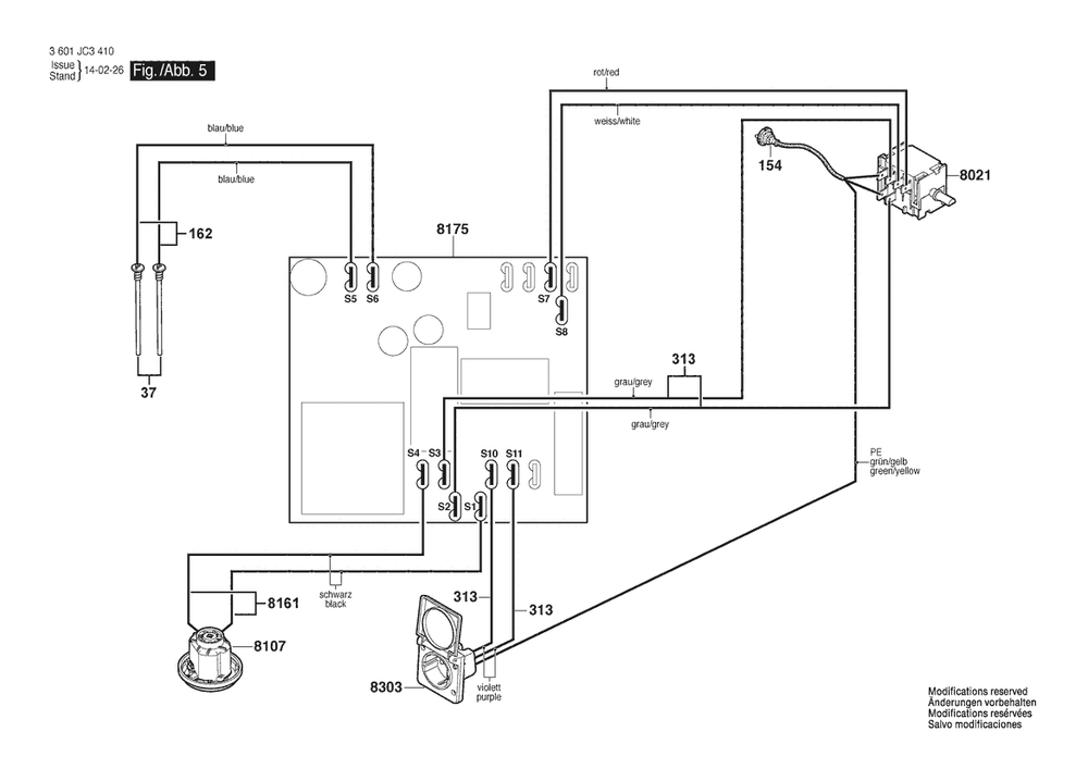 Section 5 Diagram and Parts List for VAC090S 3601JC3410 Bosch Utility Vacuum