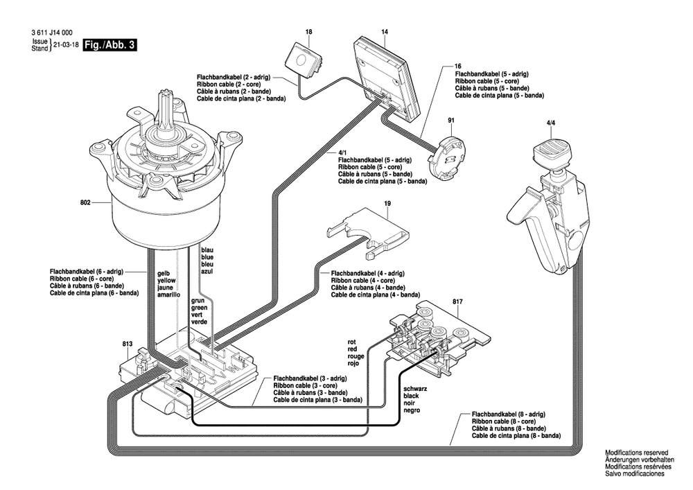 Page 3 Diagram and Parts List for GBH18V-34CQ 3611J14010 Bosch Hammer Drill